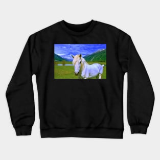 Horse in Wonderland / Swiss Artwork Photography Crewneck Sweatshirt